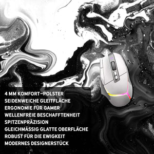 Gaming Mauspad XXL | Liquid  schwarz weiss 90Degree | PREMIUM-DICKE 4 MM Sunnywall