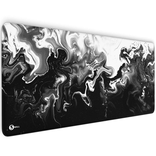 Gaming Mauspad XXL | Liquid  schwarz weiss 90Degree | PREMIUM-DICKE 4 MM Sunnywall