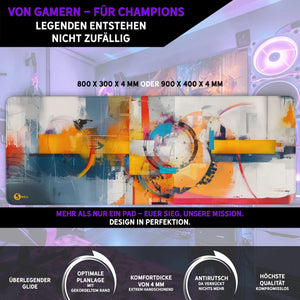 Gaming Mauspad XXL | Modern Art Abstract | PREMIUM-DICKE 4 MM Sunnywall