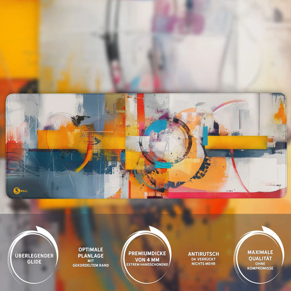 Gaming Mauspad XXL | Modern Art Abstract | PREMIUM-DICKE 4 MM Sunnywall