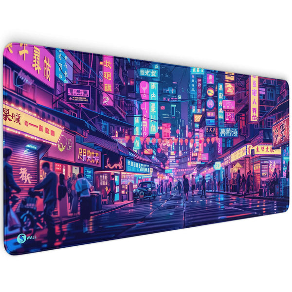 Gaming Mauspad XXL | Neon Tokio | PREMIUM-DICKE 4 MM Sunnywall