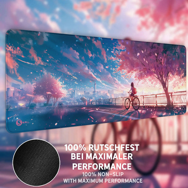 Gaming Mauspad XXL | Sakura City Skyline - Anime  | PREMIUM-DICKE 4 MM Sunnywall