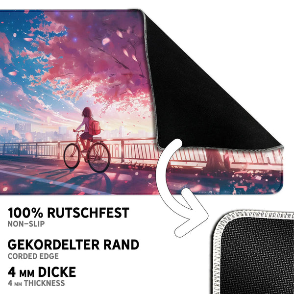 Gaming Mauspad XXL | Sakura City Skyline - Anime  | PREMIUM-DICKE 4 MM Sunnywall