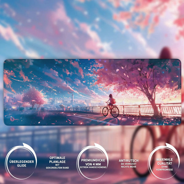 Gaming Mauspad XXL | Sakura City Skyline - Anime  | PREMIUM-DICKE 4 MM Sunnywall