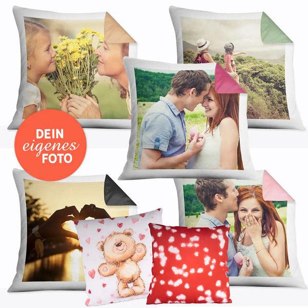 Gestalte ein Kissen Fotokissen Fotocollage 40 x 40 cm mit Foto/ Grafik Sunnywall