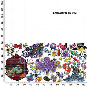 Graffiti Wandtattoo XXL Set | Kinderzimmer Aufkleber bunt Wanddeko Sunnywall
