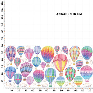 Heissluftballon Wandtattoo XXL Set | Kinderzimmer Aufkleber bunt Wanddeko Sunnywall