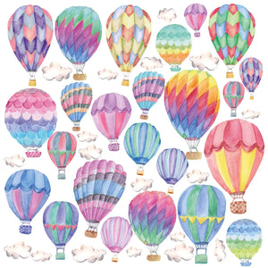Heissluftballon Wandtattoo XXL Set | Kinderzimmer Aufkleber bunt Wanddeko Sunnywall