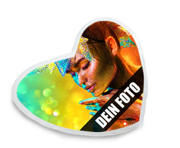 Herz Kissen + Kissenfüllung 40 x 44 cm mit Foto Fotokissen Sunnywall