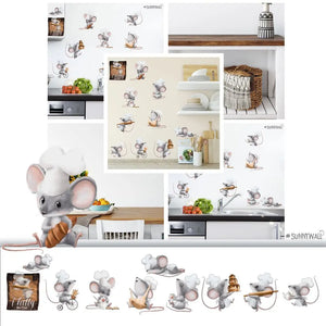 Küchenchef Chilly Maus  - Wandtattoo Kinderzimmer Küche Wandaufkleber Sunnywall