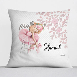 Kissen mit Reißverschluss Ballerina – Personalisiert mit Namen Sunnywall