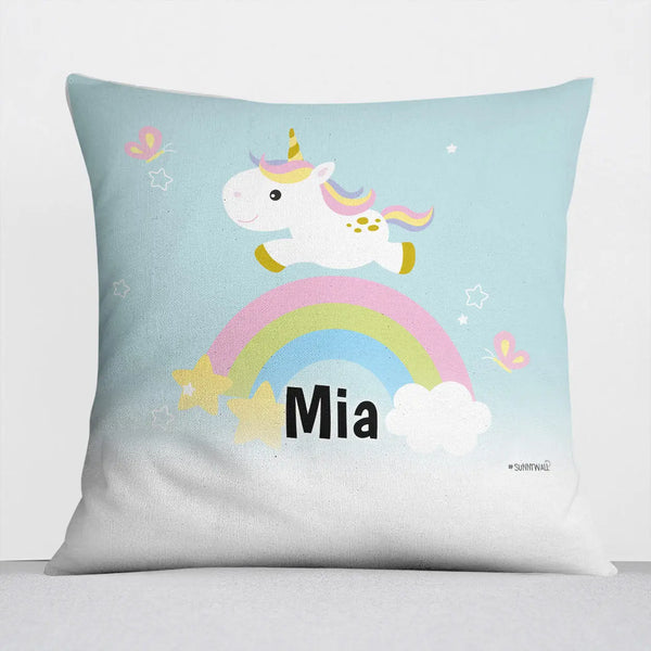 Kissen mit Reißverschluss Einhorn – Personalisiert mit Namen Sunnywall