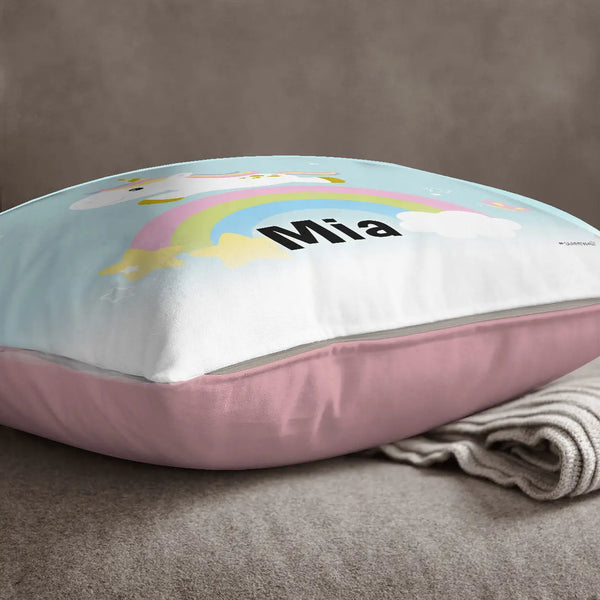 Kissen mit Reißverschluss Einhorn – Personalisiert mit Namen Sunnywall