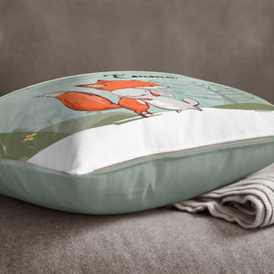 Kissen mit Reißverschluss Fuchs und Hase – Personalisiert mit Namen Sunnywall