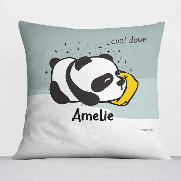 Kissen mit Reißverschluss Panda – Personalisiert mit Namen Sunnywall
