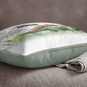 Kissen mit Reißverschluss Stegosaurus Dinosaurier – Personalisiert mit Namen Sunnywall