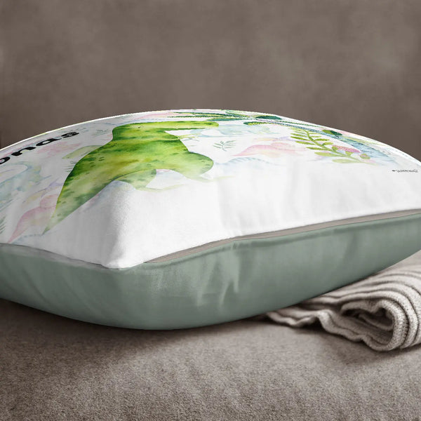 Kissen mit Reißverschluss T-Rex Dinosaurier – Personalisiert mit Namen Sunnywall