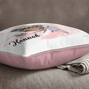 Kissen mit Reißverschluss rosa Glitzer Fee II – Personalisiert mit Namen Sunnywall