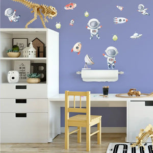Kleiner Astronaut Weltraum - Wandtattoo Kinderzimmer Baby Wandaufkleber - 6 x A4 Set Sunnywall