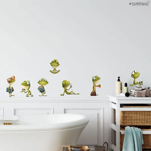 Lustige Frösche - Wandtattoo Kinderzimmer Baby Wandaufkleber Sunnywall