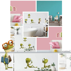Lustige Frösche - Wandtattoo Kinderzimmer Baby Wandaufkleber Sunnywall