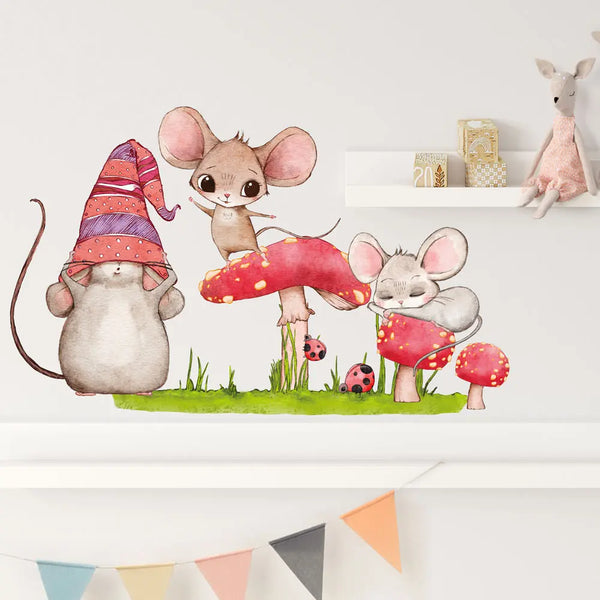 Maus Hut Spiel - Wandtattoo Kinderzimmer Wandaufkleber Babyzimmer Sunnywall