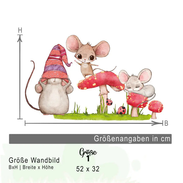 Maus Hut Spiel - Wandtattoo Kinderzimmer Wandaufkleber Babyzimmer Sunnywall
