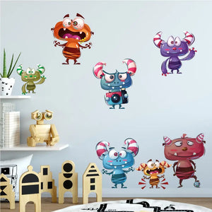Monster Charaktere - Wandtattoo Kinderzimmer Baby Wandaufkleber Sunnywall