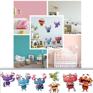 Monster Charaktere - Wandtattoo Kinderzimmer Baby Wandaufkleber Sunnywall