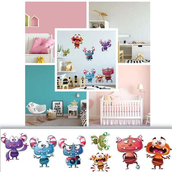 Monster Charaktere - Wandtattoo Kinderzimmer Baby Wandaufkleber Sunnywall