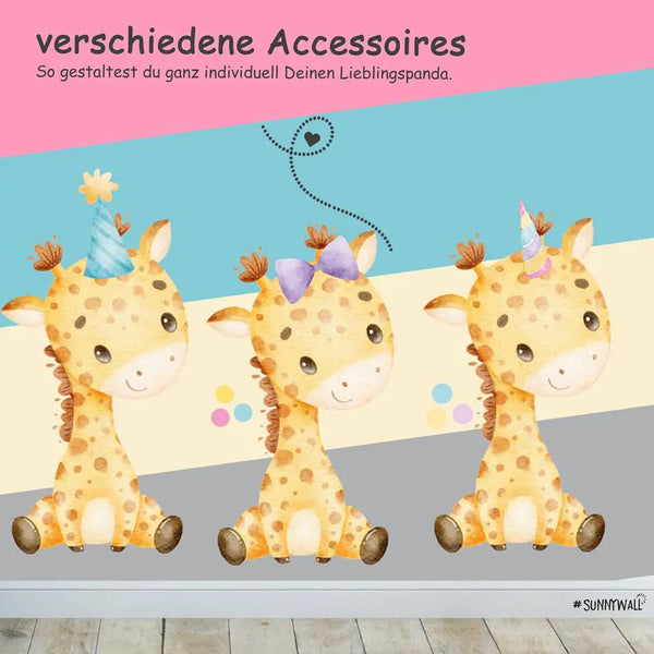Niedliche Giraffe - Wandtattoo Kinderzimmer Baby Wandaufkleber Sunnywall