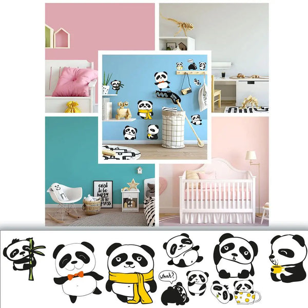 Panda Bär - Wandtattoo Kinderzimmer Baby Wandaufkleber Sunnywall