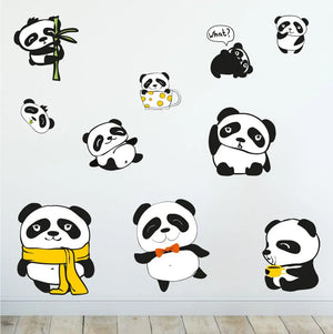 Panda Bär - Wandtattoo Kinderzimmer Baby Wandaufkleber Sunnywall