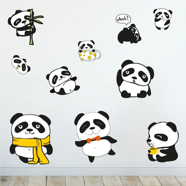 Panda Bär - Wandtattoo Kinderzimmer Baby Wandaufkleber Sunnywall