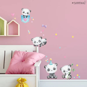 Panda - Wandtattoo Kinderzimmer Baby Wandaufkleber Sunnywall