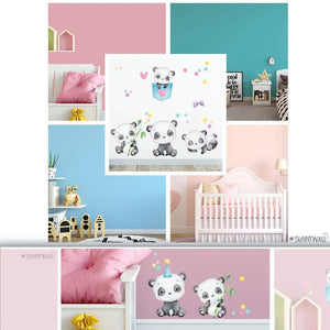 Panda - Wandtattoo Kinderzimmer Baby Wandaufkleber Sunnywall