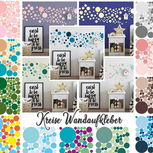 Punkte Kreise Aufkleber dots Wandtattoo - selbstklebende Wandsticker in verschiedenen Farben Sunnywall