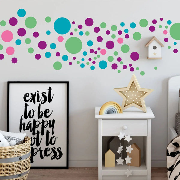 Punkte Kreise Aufkleber dots Wandtattoo - selbstklebende Wandsticker in verschiedenen Farben Sunnywall