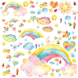Regenbogenzimmer XXL Set | Kinderzimmer Aufkleber bunt Wanddeko Sunnywall