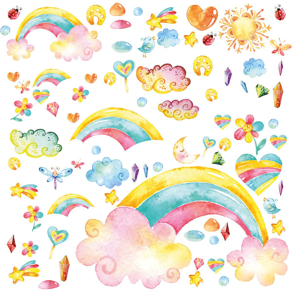 Regenbogenzimmer XXL Set | Kinderzimmer Aufkleber bunt Wanddeko Sunnywall