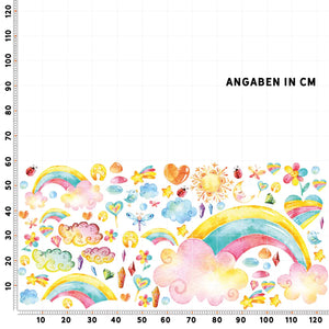 Regenbogenzimmer XXL Set | Kinderzimmer Aufkleber bunt Wanddeko Sunnywall