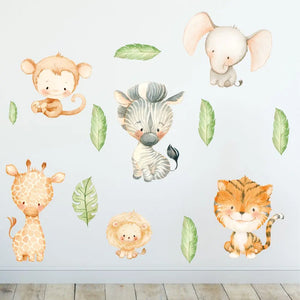 Safari Babies - Wandtattoo Kinderzimmer Baby Wandaufkleber - 6 x A4 Set Sunnywall