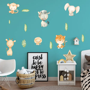 Safari Babies - Wandtattoo Kinderzimmer Baby Wandaufkleber - 6 x A4 Set Sunnywall