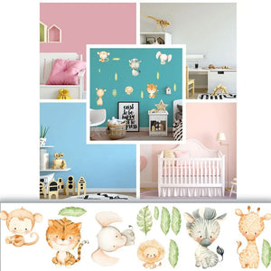 Safari Babies - Wandtattoo Kinderzimmer Baby Wandaufkleber - 6 x A4 Set Sunnywall