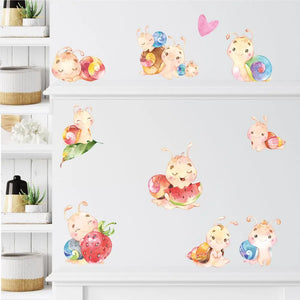 Schnecke - Wandtattoo Kinderzimmer Baby Wandaufkleber Sunnywall