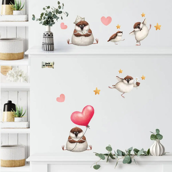 Spatz Vogel - Jack the Sparrow - Wandtattoo Kinderzimmer Baby Wandaufkleber Sunnywall