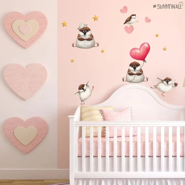 Spatz Vogel - Jack the Sparrow - Wandtattoo Kinderzimmer Baby Wandaufkleber Sunnywall