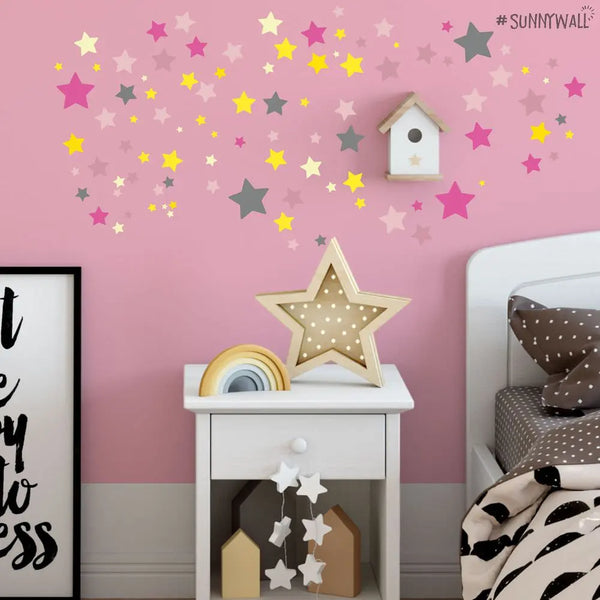 Sterne Aufkleber Stars Wandtattoo - selbstklebende Wandsticker in verschiedenen Farben Sunnywall