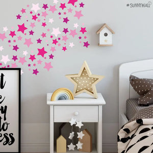 Sterne Aufkleber Stars Wandtattoo - selbstklebende Wandsticker in verschiedenen Farben Sunnywall