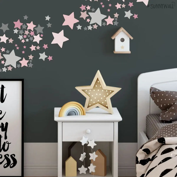 Sterne Aufkleber Stars Wandtattoo - selbstklebende Wandsticker in verschiedenen Farben Sunnywall